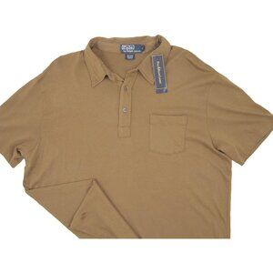 NEW $125 Polo Ralph Lauren Short Sleeve Shirt! 2X Brown Lightweight Pocket SLIM